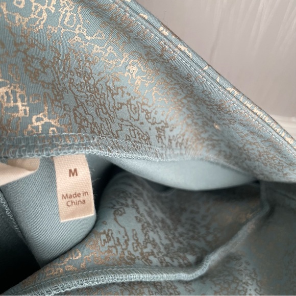 Soft Surroundings Pants Women’s Medium Palladium Blue Gold Patterned Ponte - Picture 9 of 10